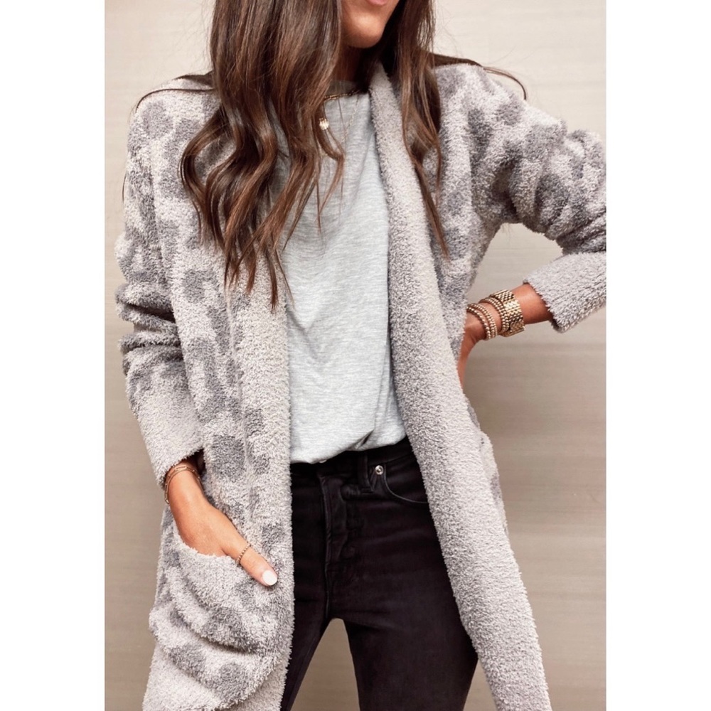 New Barefoot Dreams CozyChic Leopard Cardigan